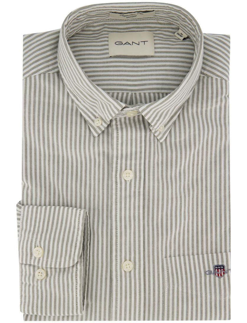Casual overhemd Gant Regular Fit groen katoen