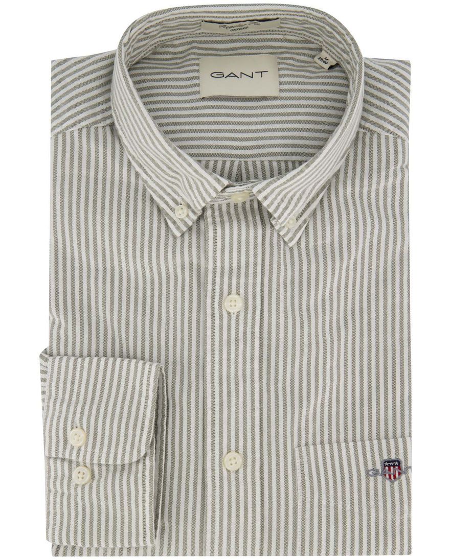Gant Regular Fit casual overhemd groen gestreept