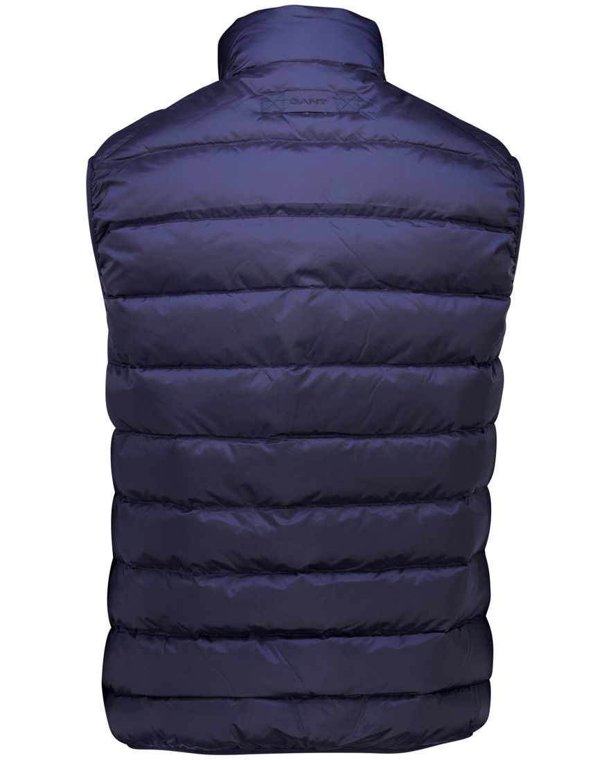 Gant bodywarmer donkerblauw effen normale fit