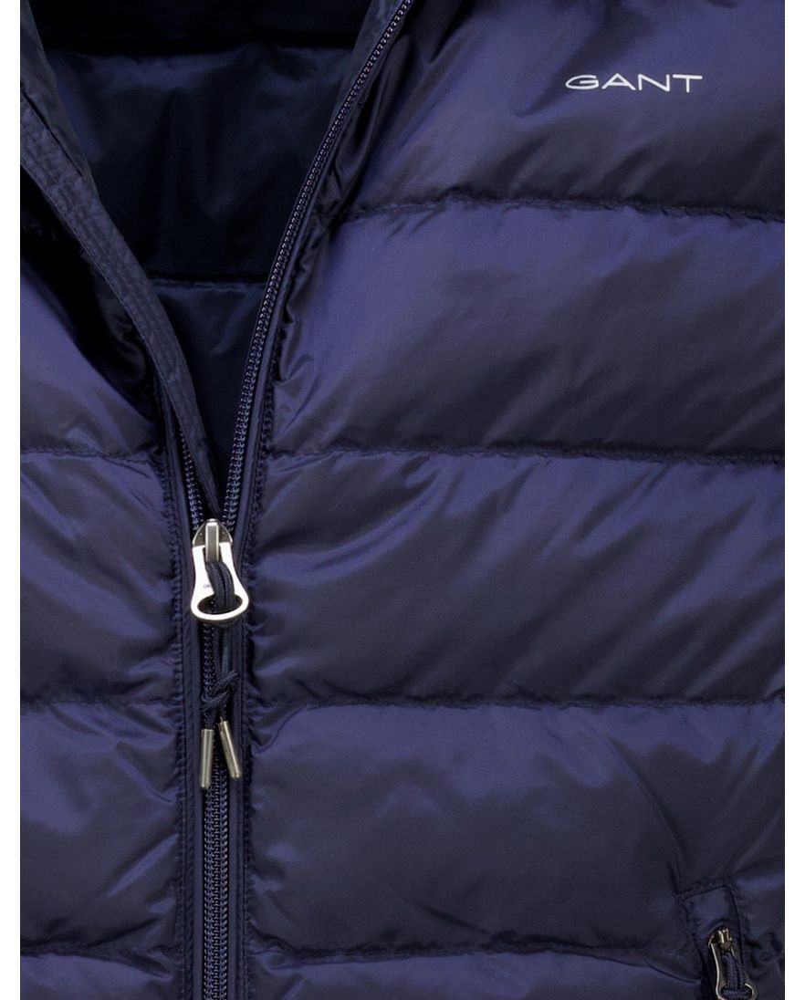 Gant bodywarmer donkerblauw effen normale fit