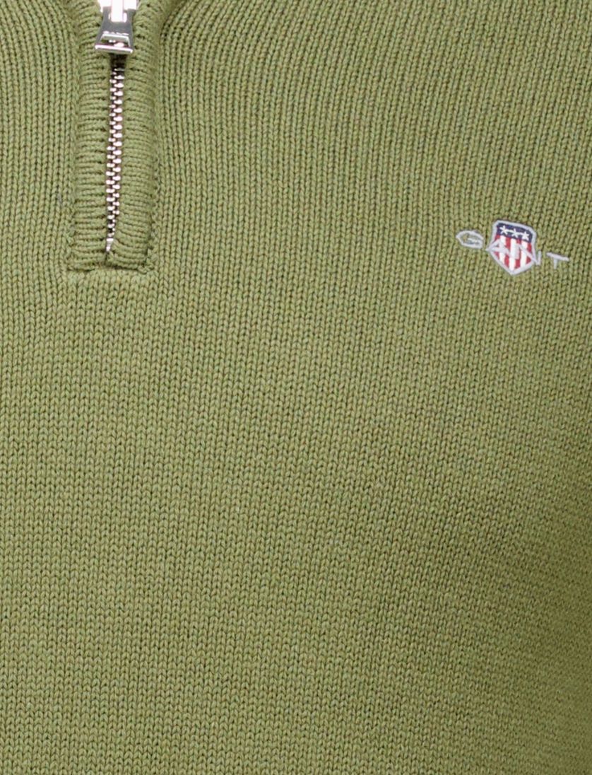 katoenen trui Gant groen effen normale fit