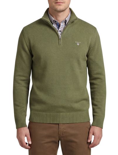 Gant Gant trui groen effen normale fit katoen