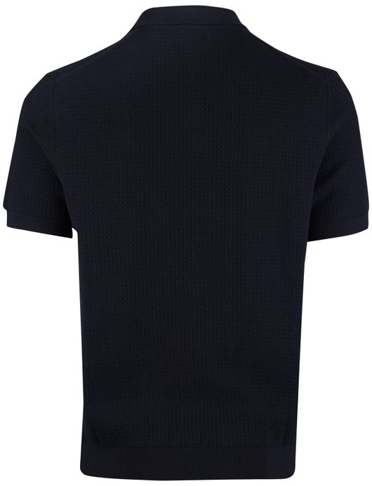 Gant gebreide polo donkerblauw normale fit katoen