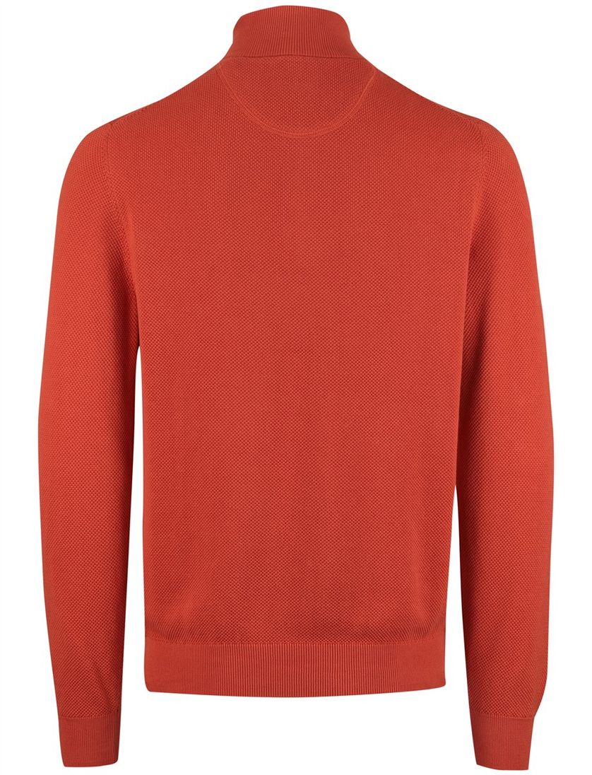 Gant half zip trui 100% katoen oranje