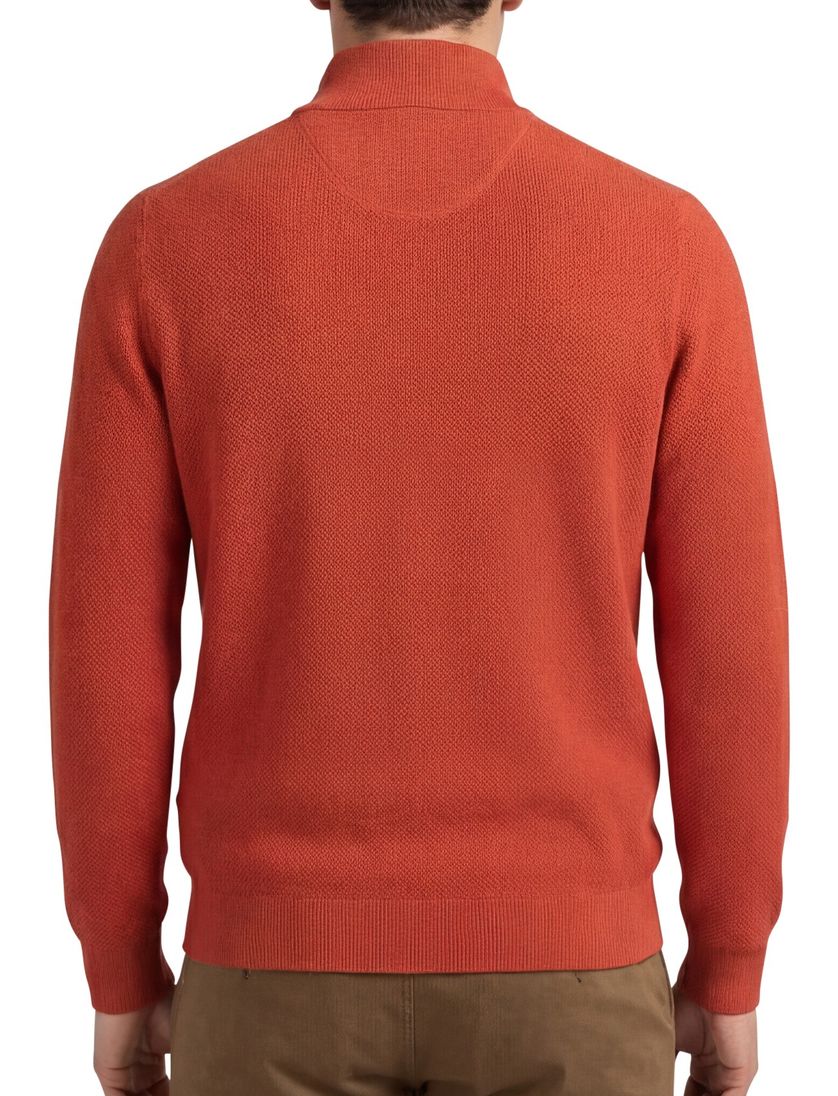 Gant half zip trui 100% katoen oranje