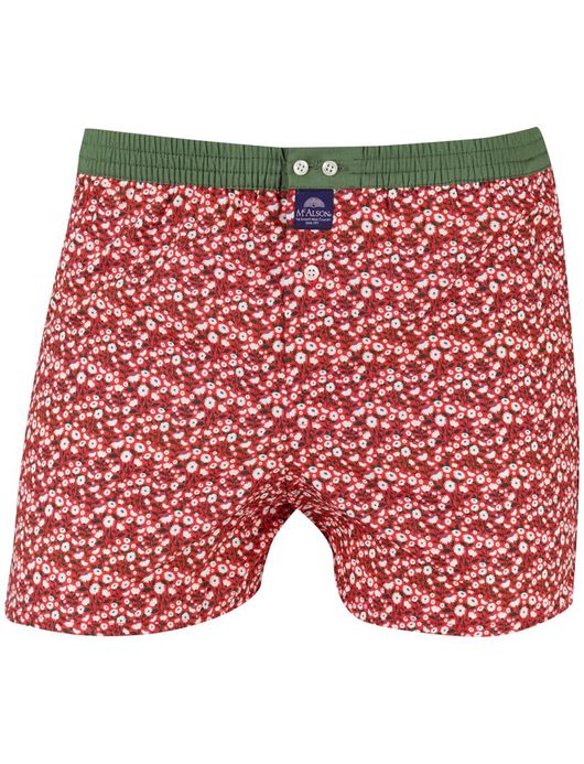 Mc Alson boxershort rood bloemen 100% katoen