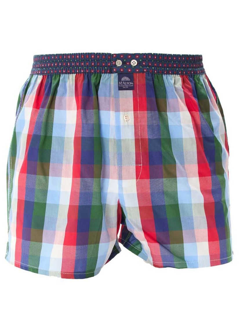 Mc Alson boxershort geruit blauw katoen