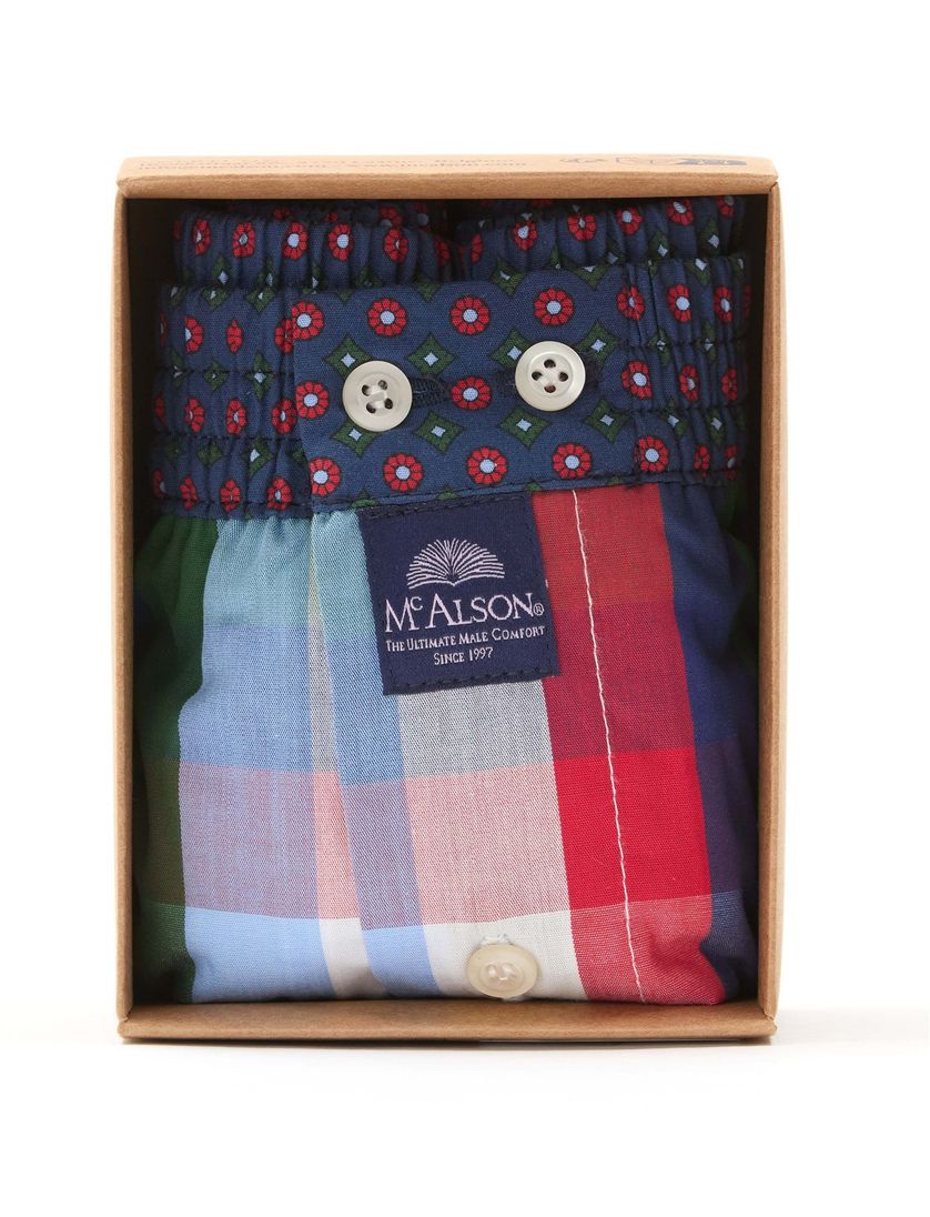 Mc Alson boxershort geruit blauw katoen