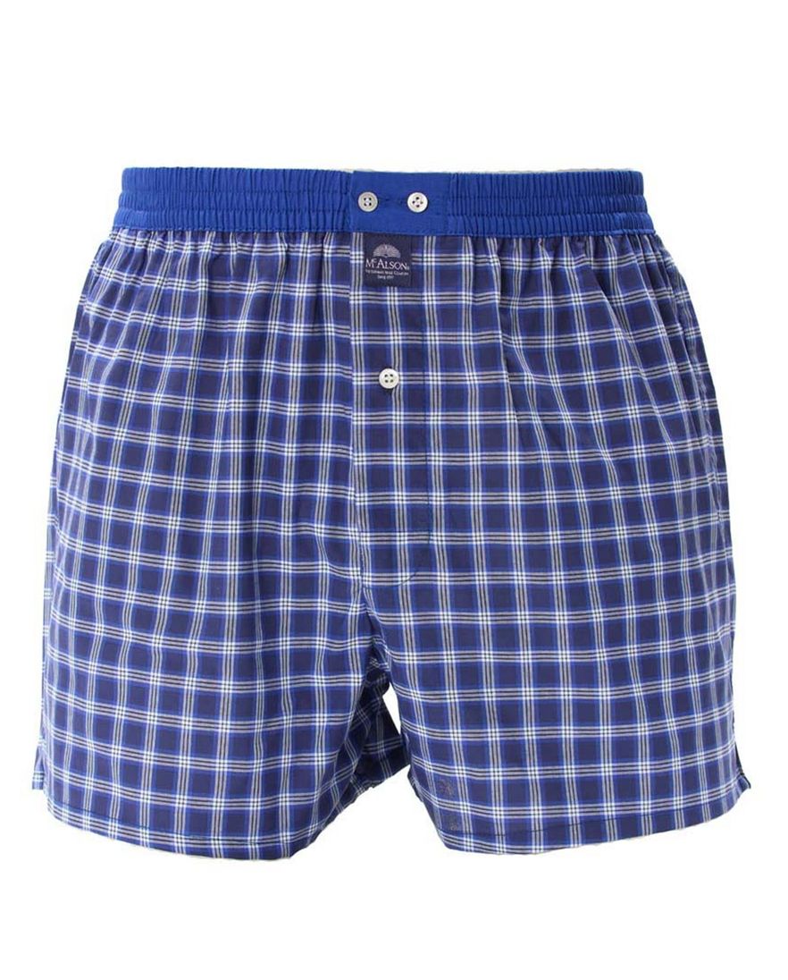 Mc Alson boxershort katoen blauw ruitjes