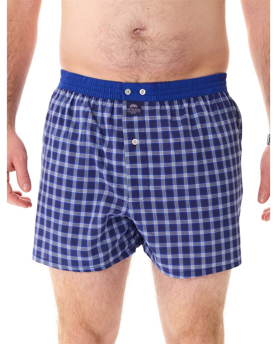 Mc Alson boxershort katoen blauw ruitjes