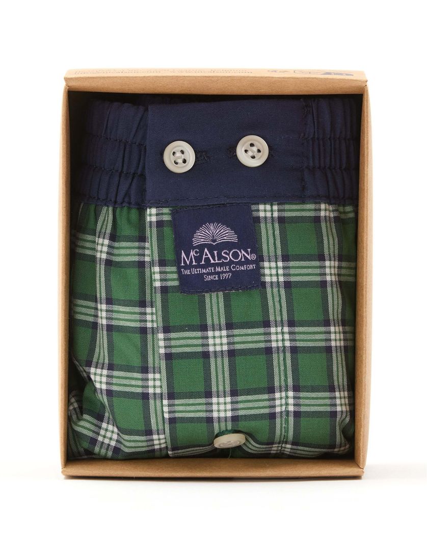 Mc Alson boxershort ruitjes groen katoen