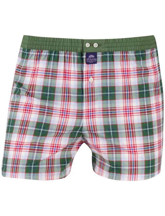 Mc Alson boxershort groen geruit 100%katoen