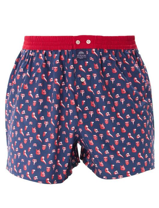 McAlson donkerblauw geprint boxershort katoen