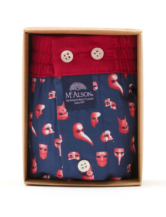 McAlson donkerblauw geprint boxershort katoen