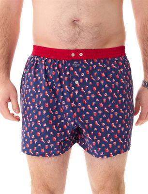 Mc Alson McAlson donkerblauw geprint boxershort katoen