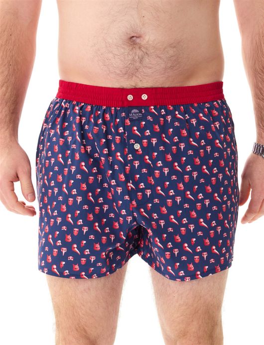 McAlson donkerblauw geprint boxershort katoen