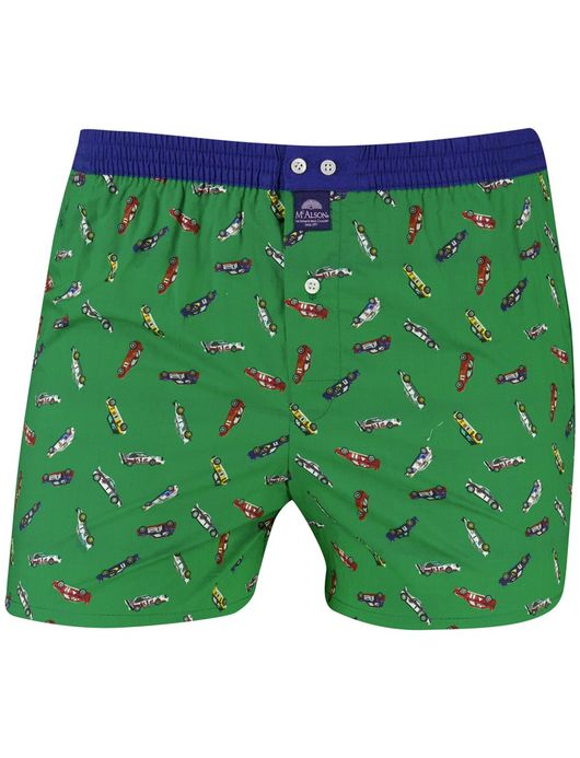 Mc Alson boxershort groen race auto 100% katoen