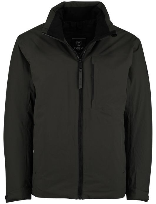 Tenson jas donkergroen normale fit afneembare capuchon