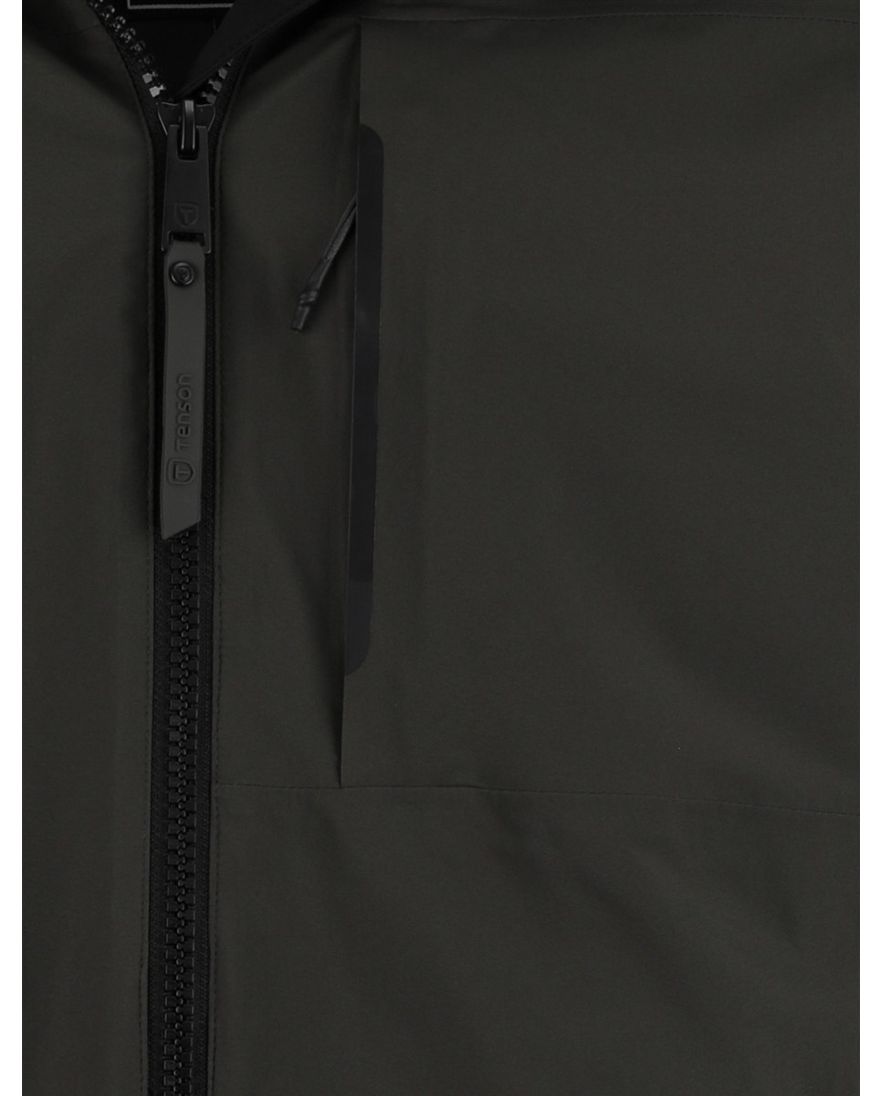 Tenson donkergroene jas effen normale fit capuchon