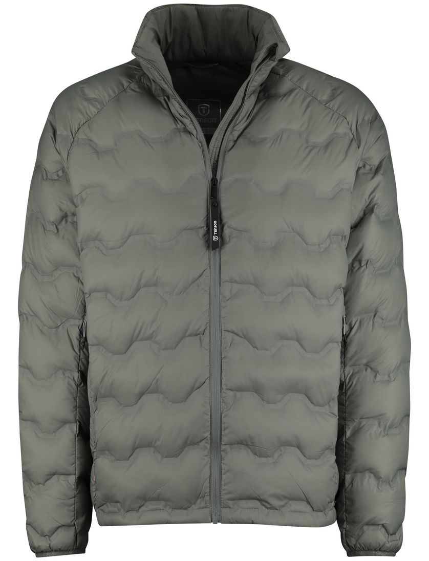 Jas Tenson Shibui gewatteerd groen effen waterafstotend polyester