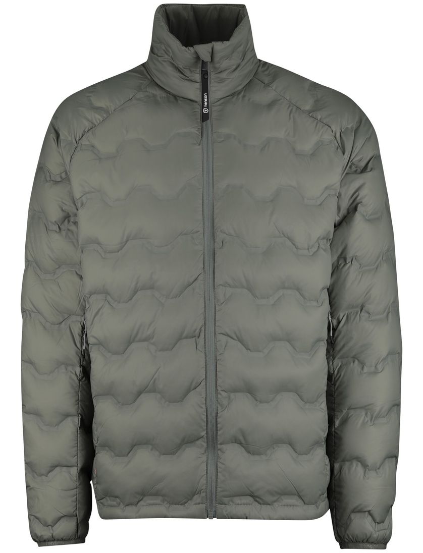 Jas Tenson Shibui gewatteerd groen effen waterafstotend polyester
