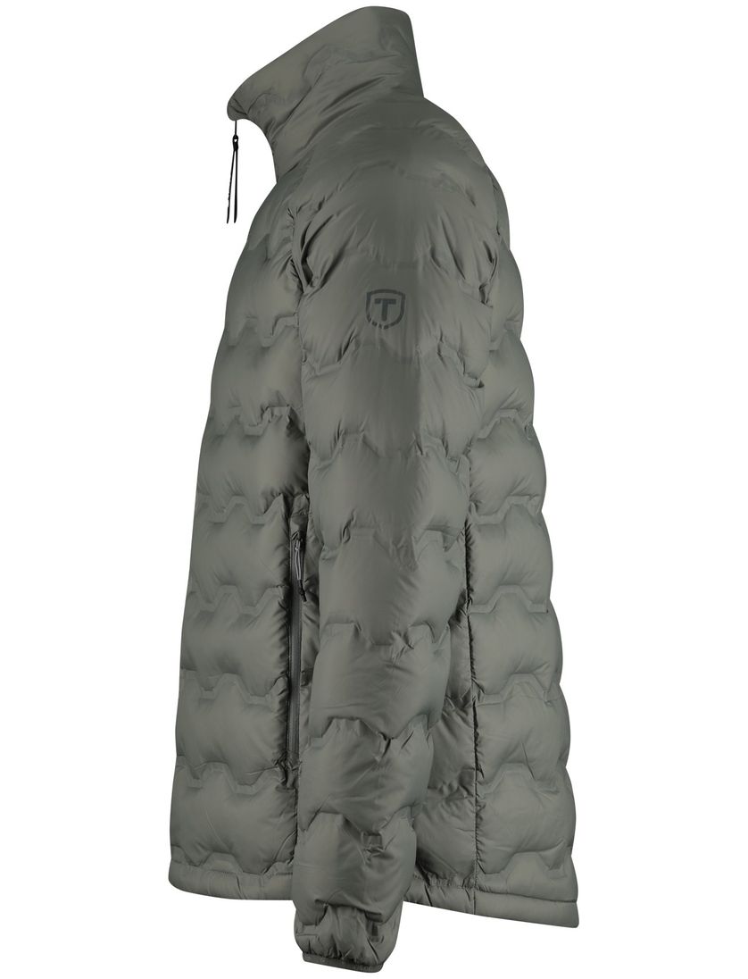 Jas Tenson Shibui gewatteerd groen effen waterafstotend polyester