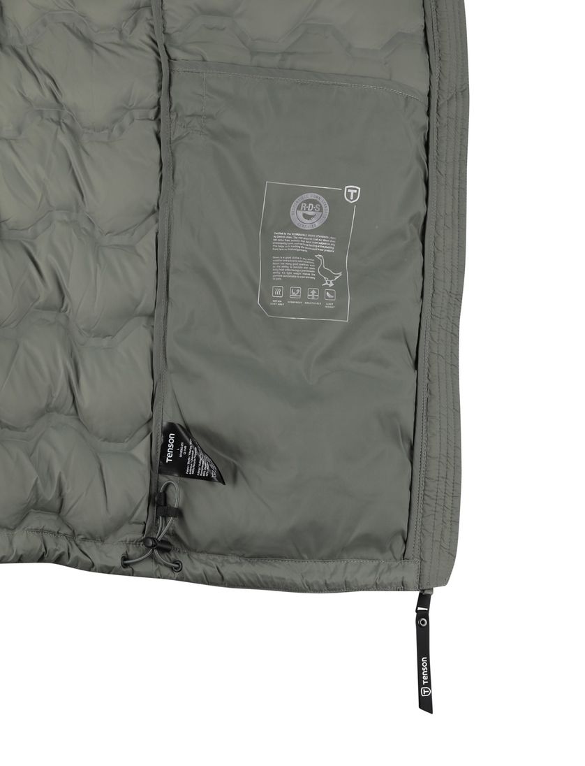 Jas Tenson Shibui gewatteerd groen effen waterafstotend polyester
