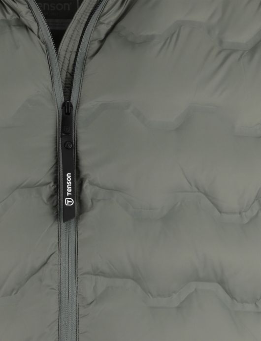 Tenson Shibui jas gewatteerd groen effen waterafstotend polyester