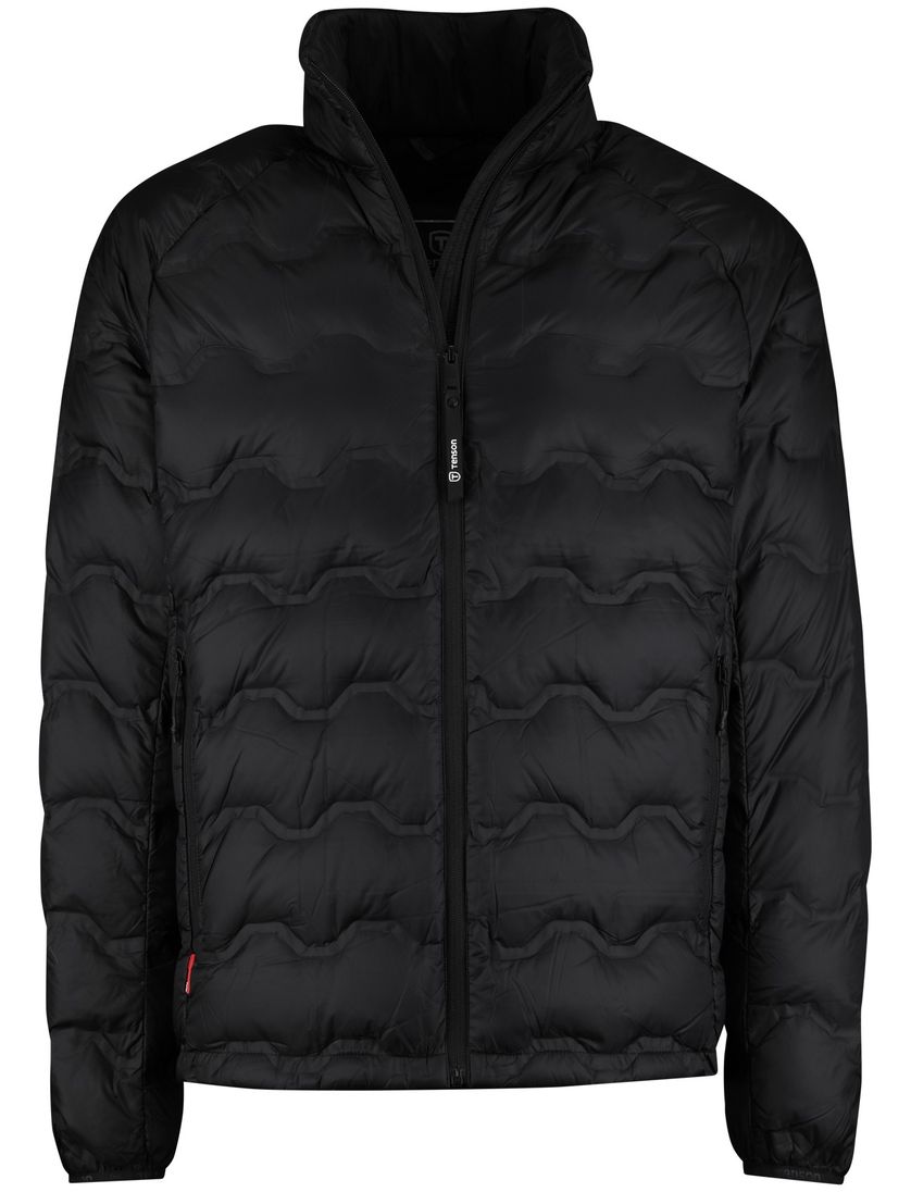 Jas Tenson Shibui gewatteerd zwart effen waterafstotend polyester