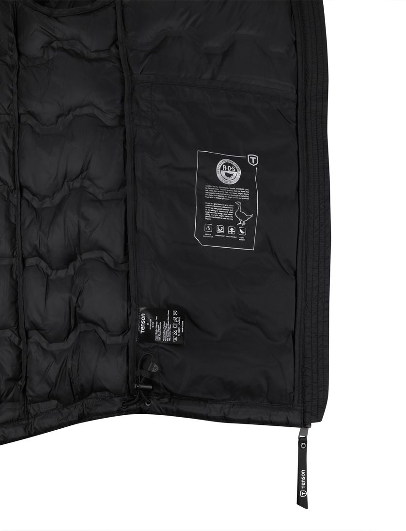 Jas Tenson Shibui gewatteerd zwart effen waterafstotend polyester