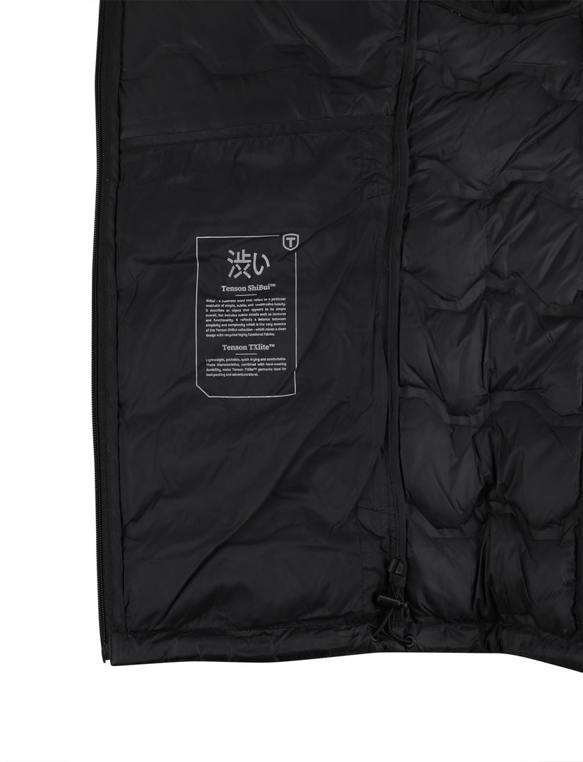 Jas Tenson Shibui gewatteerd zwart effen waterafstotend polyester
