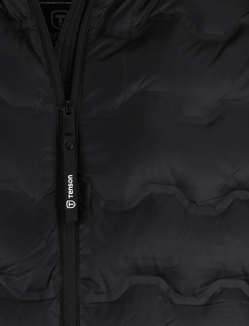 Jas Tenson Shibui gewatteerd zwart effen waterafstotend polyester