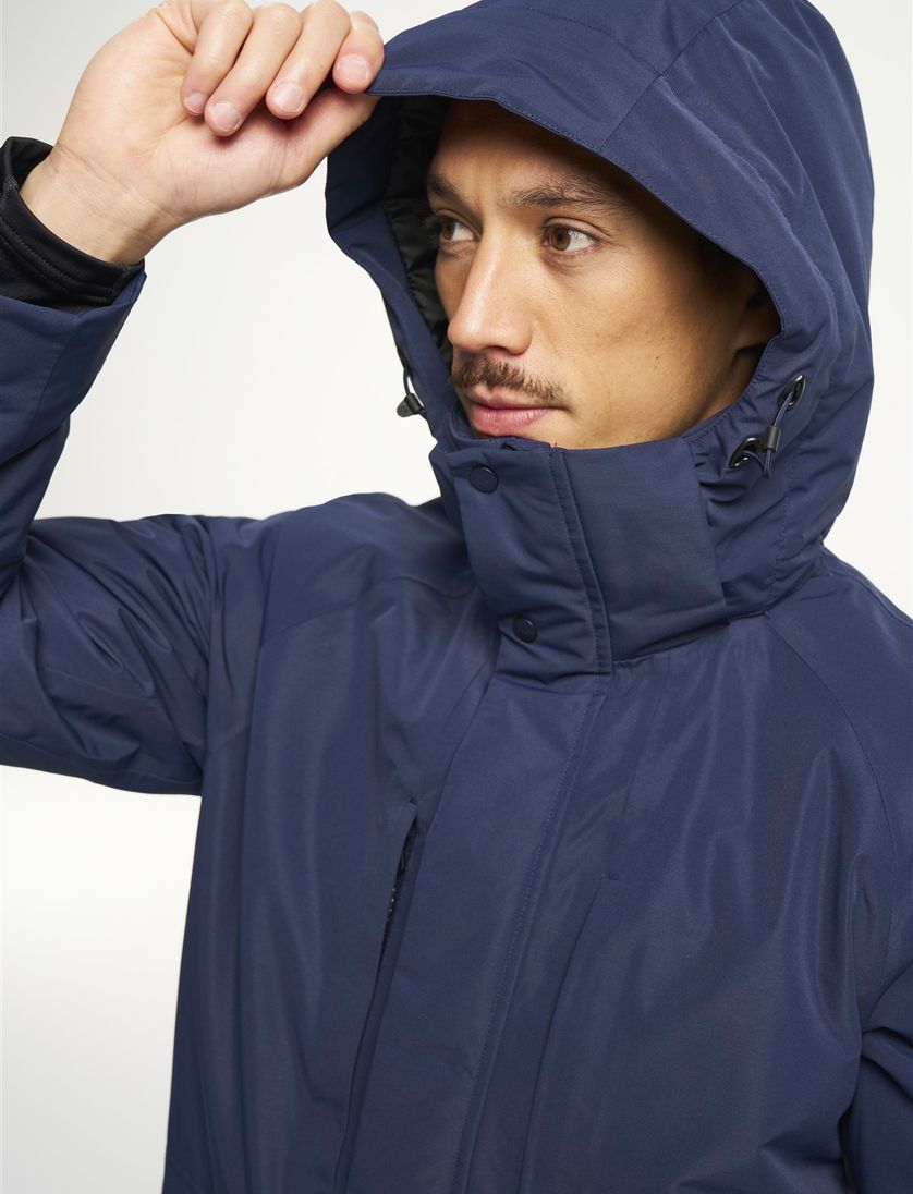 Winterjas Tenson donkerblauw kort dubbele borstzak