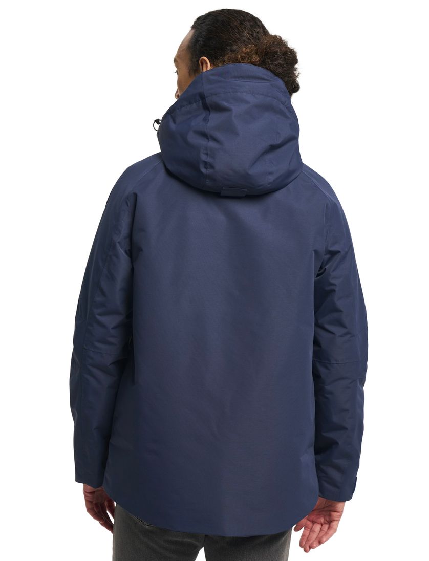 Winterjas Tenson donkerblauw kort dubbele borstzak