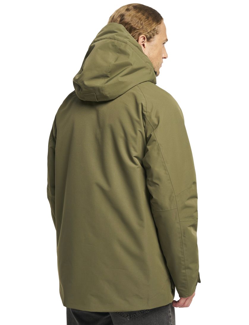 Winterjas Tenson olijfgroen kort dubbele borstzak