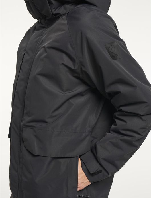 Tenson jas parka zwart kort