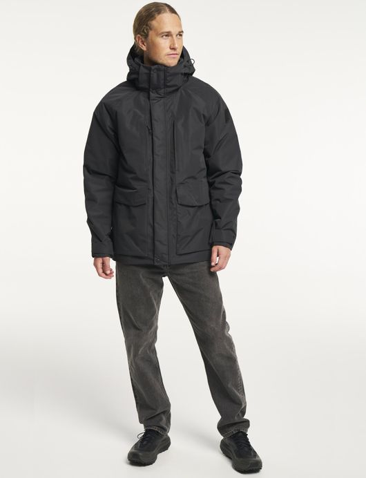 Tenson jas parka zwart kort