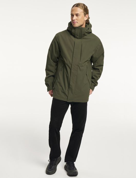 Tenson Winterjas Groen enkele borstzak kort