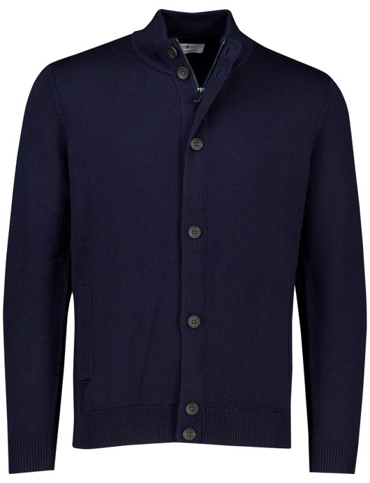 Thomas Maine vest navy knopen en rits