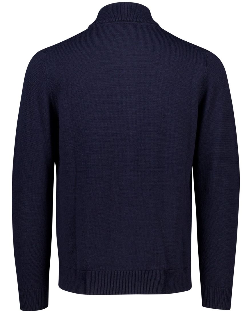 Thomas Maine vest navy knopen en rits gebreid