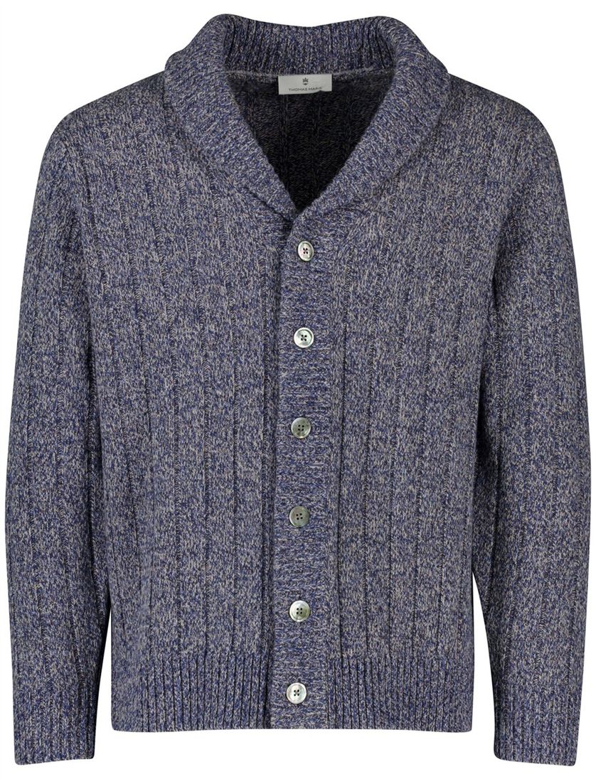 Thomas Maine vest gebreid wol blauw
