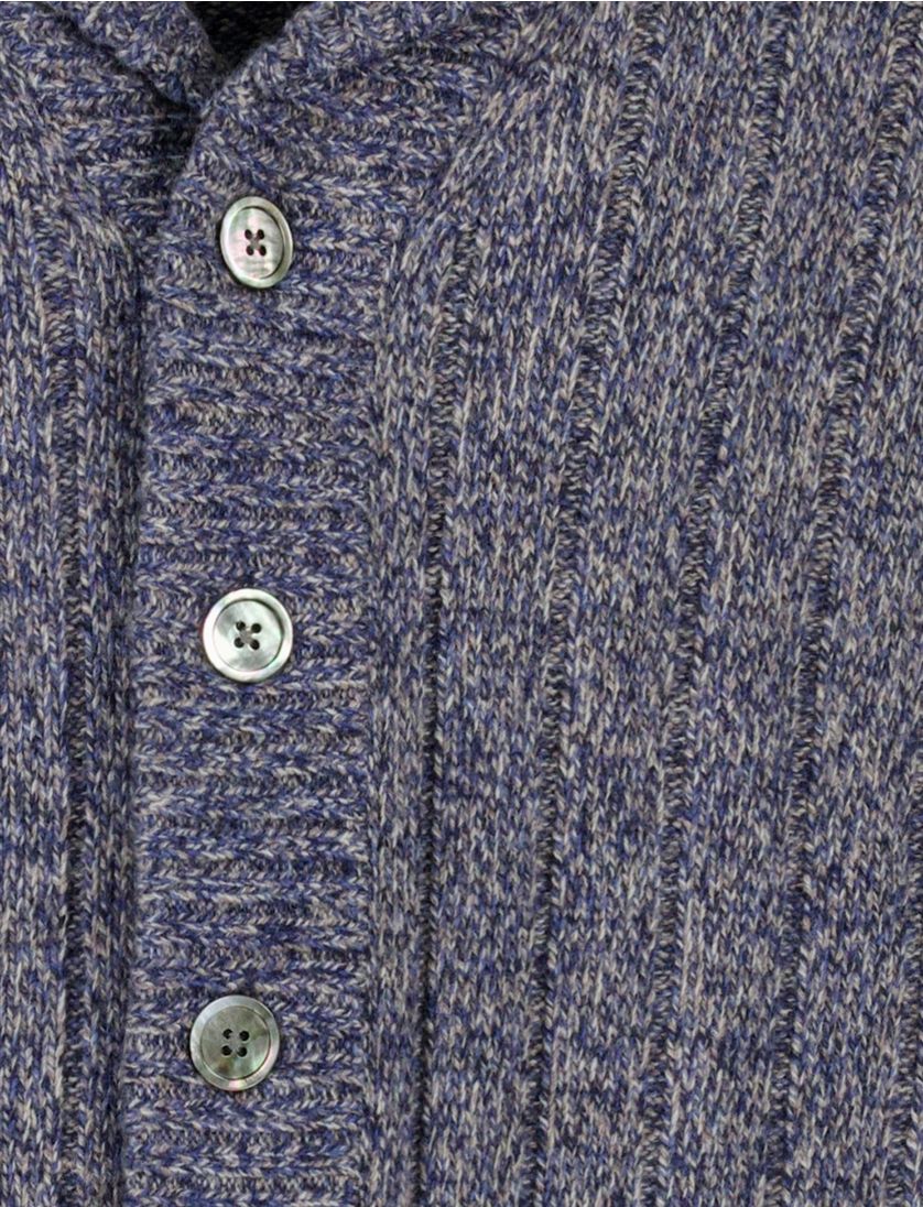 Thomas Maine vest gebreid wol blauw