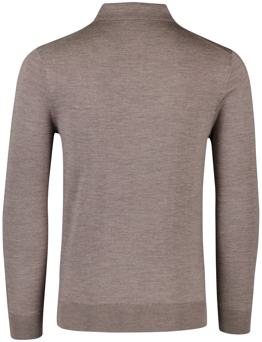 Trui thomas maine merinowol bruin effen