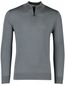 Thomas Maine trui half zip effen grijs normale fit