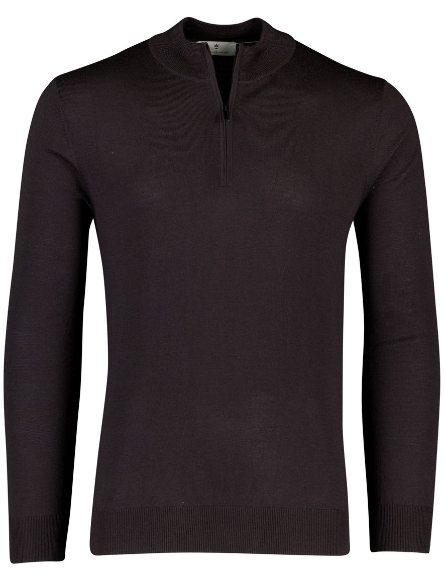 Thomas Maine trui bruin half zip