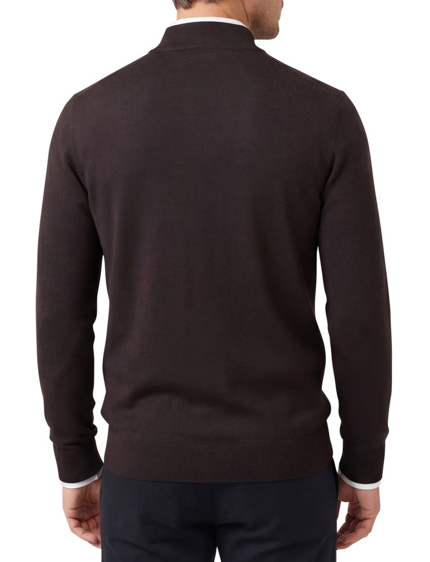 Thomas Maine trui bruin half zip