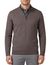 Thomas Maine trui half zip bruin effen merinowol