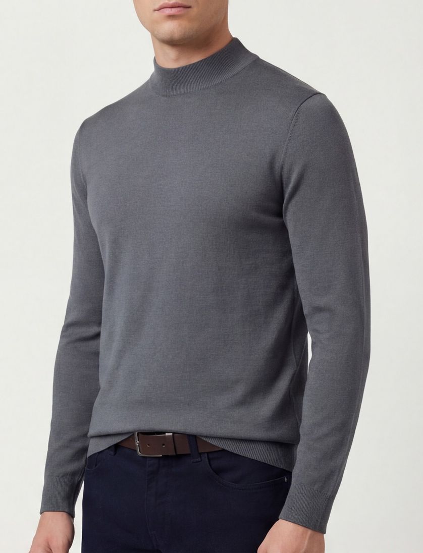 Thomas Maine turtleneck merinowol grijs
