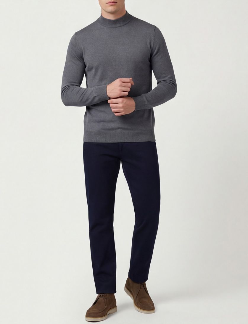 Thomas Maine turtleneck merinowol grijs