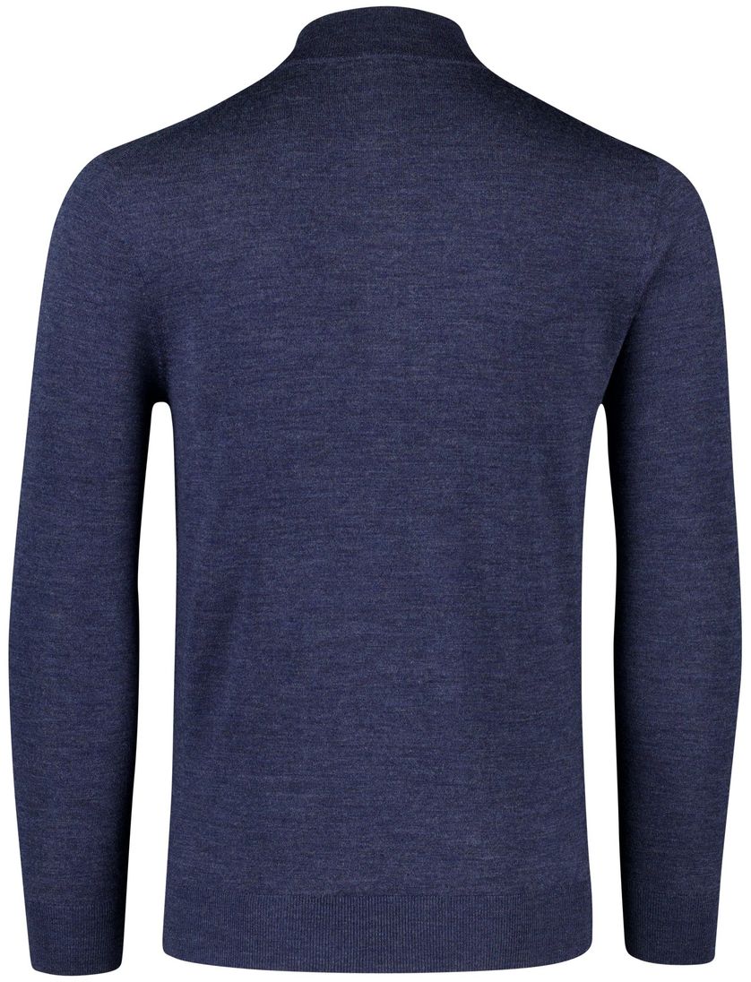 Thomas Maine merinowollen trui gemeleerd donkerblauw effen